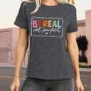 Be Kind Shirt for Women Be Real Letter Print T-Shirt Funny Kindness Matter Tee Top (Gray, XXL)