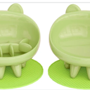 Cat Bowl, Raised Slow Feeder, Inclined Anti-Vomiting Cat Bowl with Non-Slip Mat, Moustache Friendly, Cat Food Dish (Green)