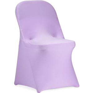Peomeise Stretch Spandex Folding Chair Cover for Wedding Party Dining Banquet Event (Lavender,12pcs)