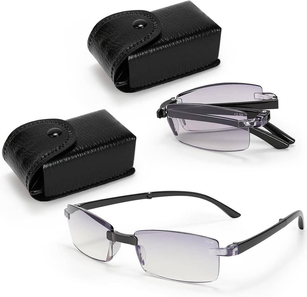 2 Pcs Auto Focus Glasses Presbyopia Glasses Intelligent Zoom Reading Glasses Anti-Blue Light Eye Protection Optics Glasses For Women & Men