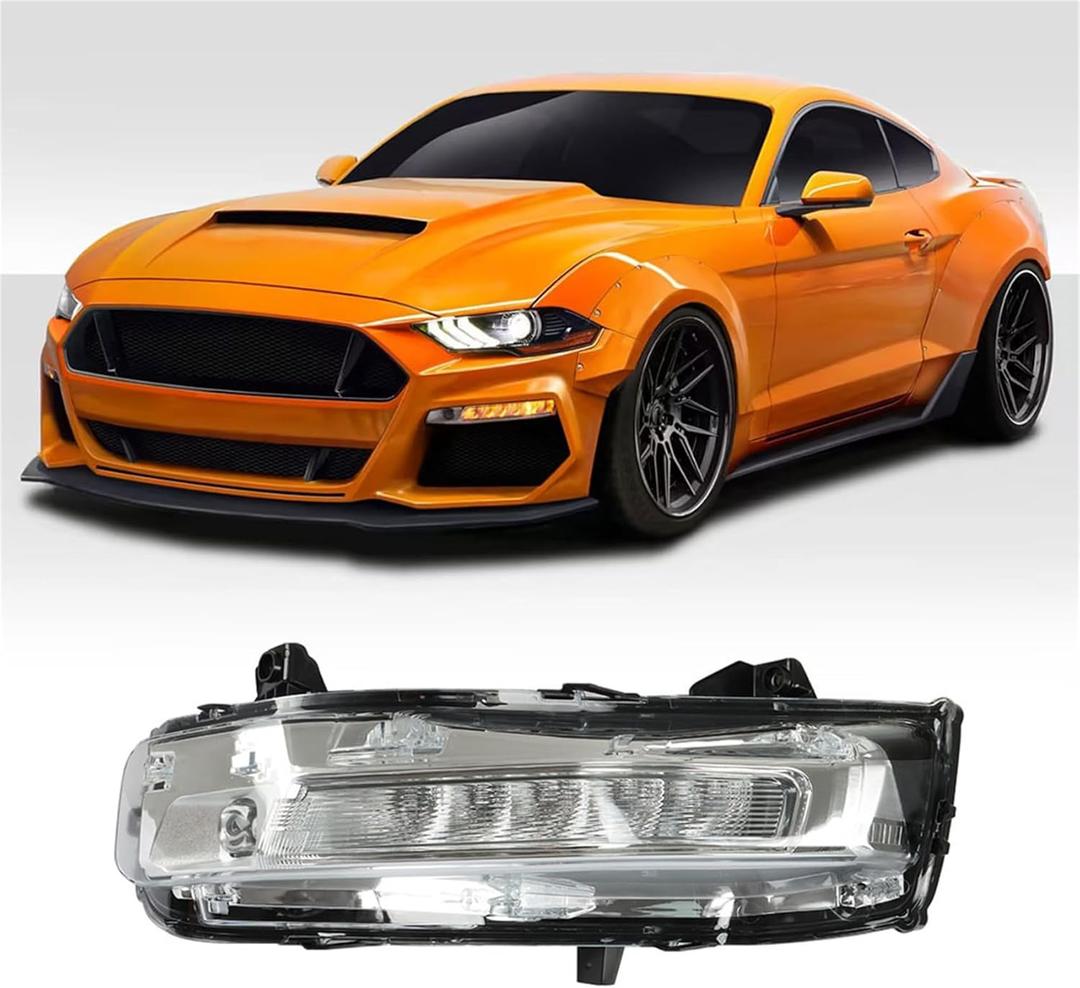 labwork Replacement for Mustang 2018-2020 Left Driver Side Front Fog Light DRL With Turn Signal JR3Z13201A JR3Z13200B