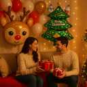 2 x Beaumode 18inch Valentines Day Heart Balloon Set 25pcs Metallic Mylar Balloons for Galentines Day Bachelorette Engagement Birthday Proposal Photo Backdrops Party Decorations (Christmas)