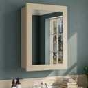 Buruis 20 x 28 Inch Bathroom Wood Medicine Cabinet Mirror, Oak Finish