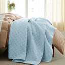 Bedsure Quilts King Size - Lightweight Bedspreads King Size with Basket Weave Pattern, Soft Quilt Bedding Set, Sky Blue Comforter Set Coverlet for All Seasons with 2 Pillow Shams (106" x 96") | Skin-Friendly Soft, All-Season Comfort, Breathable, Lightweight, Machine Washable