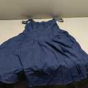 WDIRARA Women's Casual Square Neck Denim Dress Ruffle Hem A Line Mini Dress (XL, Dark Wash)