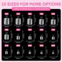 UNA GELLA Square Toe Nail Tips 216Pcs 15Sizes Full Cover Long Wider Toe Nail Tips Soft Gel Pre-etched Double Matte Fake Toe Nails Press Ons For Big Toe Nail Extensions Home DIY Nail Salon Soak Off