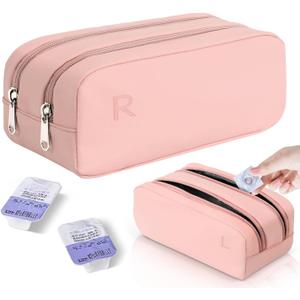 Portable Daily Contact Lens Case Organizer, Disposable Contact Lens Dispenser, Travel Storage Case with Labeled R & L (Pink)