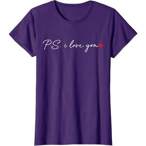 PS I Love You Day Valentine's Day Purple Heart Women Men Kid T-Shirt, 3T Todler