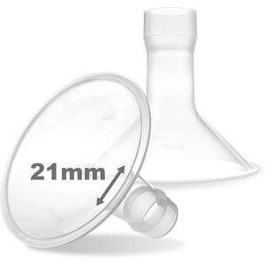 Nenesupply 21mm Oval Flanges Compatible with Medela Breast Pump Parts Replace 21mm Medela Flange Accessories. Work with Pump in Style Parts Symphony Parts Swing Maxi Harmony and Personalfit Flex