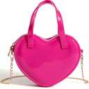 Girls Novelty Mini Heart-Shaped Purse Chain Purse Shoulder Crossbody Bags Tote Handbag Travel Wallet Bag for Women Girl Gift