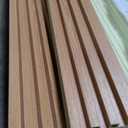 OUZUGIE WPC Acoustic Slat Wall Paneling, 8-Pack 96 x 6 Inches 3D Wall Panels for Interior Wall Decor,Living Room,TV Background,Study Room,Office Spaces,Bedroom,High Grille (Teak)