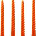 8 inch Orange Spiral Taper Candles Set of 4 Pack Tapered Candle, Tall Candlesticks,for Dinner Party Wedding, Holiday Spring,Home Decor,Kitchen Decor (4, Orange, 8inch)