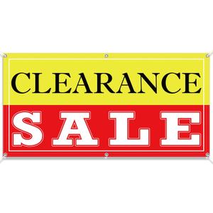 SmoothNovelty 2x4 Feet Clearance Banner Store Sale Sign with Grommets Polyester Fabric Reusable Weatherproof Sale Banner for Outdoor Indoor Advertising Business Marketing Store