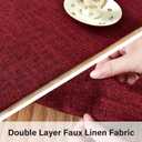Farmhouse Rustic Faux Linen Table Runner Neutral Burgundy Table Runners Double Layer Reversible Rectangle Runners for Daily Use Kitchen Dining Banquet Holiday 13x60 Inch