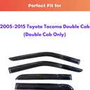 KPY Rain Guards Fit for 2005-2015 Toyota Tacoma Double Cab, Out-Channel Window Visors Vent Wind Deflectors 4PC, Truck Accessories for 05-15 Tacoma Crew Cab (Full-Size Cabs Only)