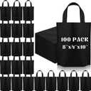 Windyun Small Non Woven Gift Bags with Handles, 8 x 4 x 10 Inch Reusable Foldable Treat Tote Bag for Party Favor