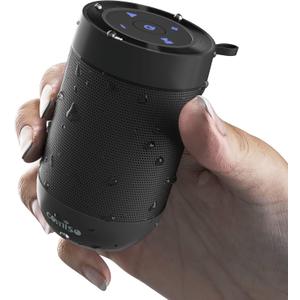 comiso Bluetooth Speaker,5.3 Bluetooth Speakers Wireless,TWS Stereo Pairing,Built in Mic,360 HDSound,IP65 Waterproof Speaker,Support TF Card, for Home/Party/Outdoor/Beach, Gift for Men/Women-Black