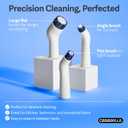 Casabella Handheld Spin Detail Scrubber, AA Battery Powered, 3 Brush Heads, White