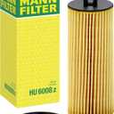 Mann Filter HU 6008 z Cartridge Oil Filter Replacement Compatible With Mercedes-Benz AMG GT Series, C Series AMG, CLA45 AMG, E63 AMG S, G & GL Series, Maybach GLS600, SL55 AMG, SL63 AMG