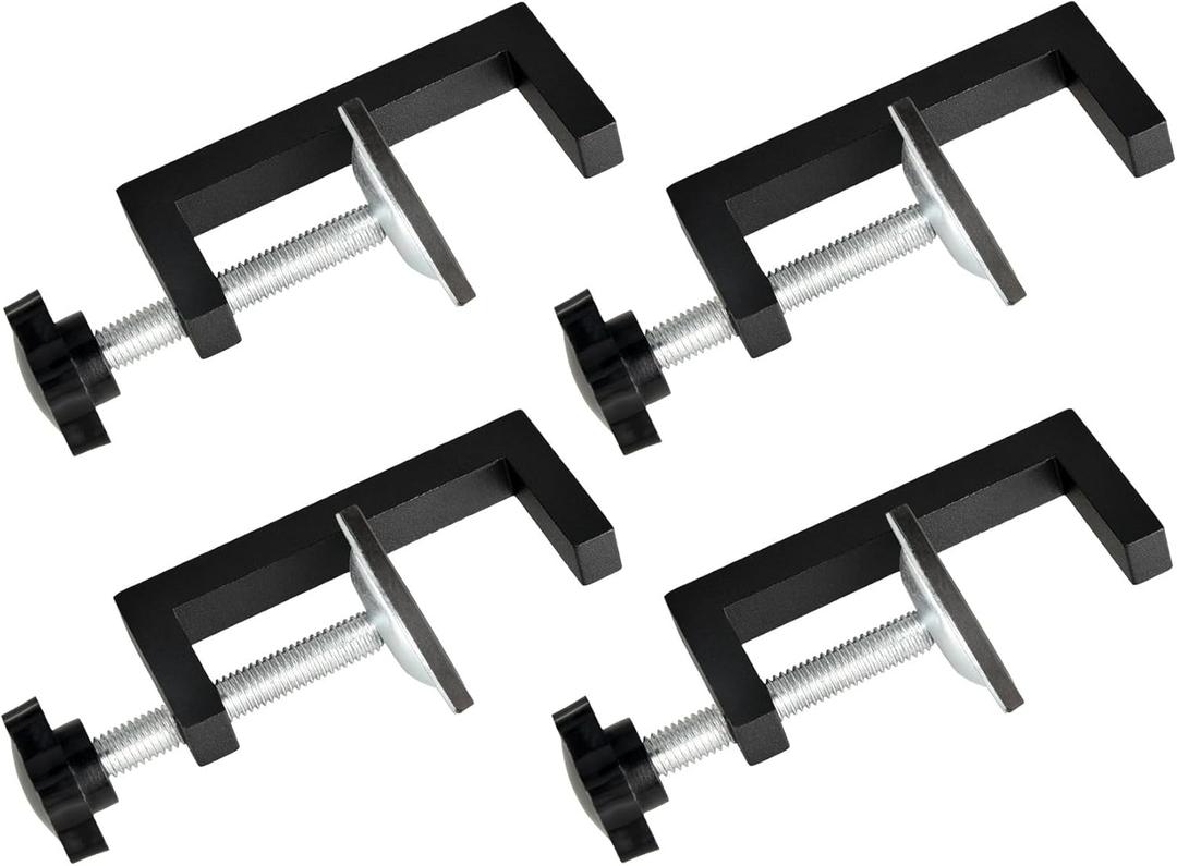 4 Pcs Patio Furniture Clips, Sectional Connector, Adjustable Outdoor Funiture Clamps, Patio Wicker Furniture Fasteners Clips, Black