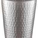 Monarch Abode Wastebasket Trash Bin, Metal, Pewter