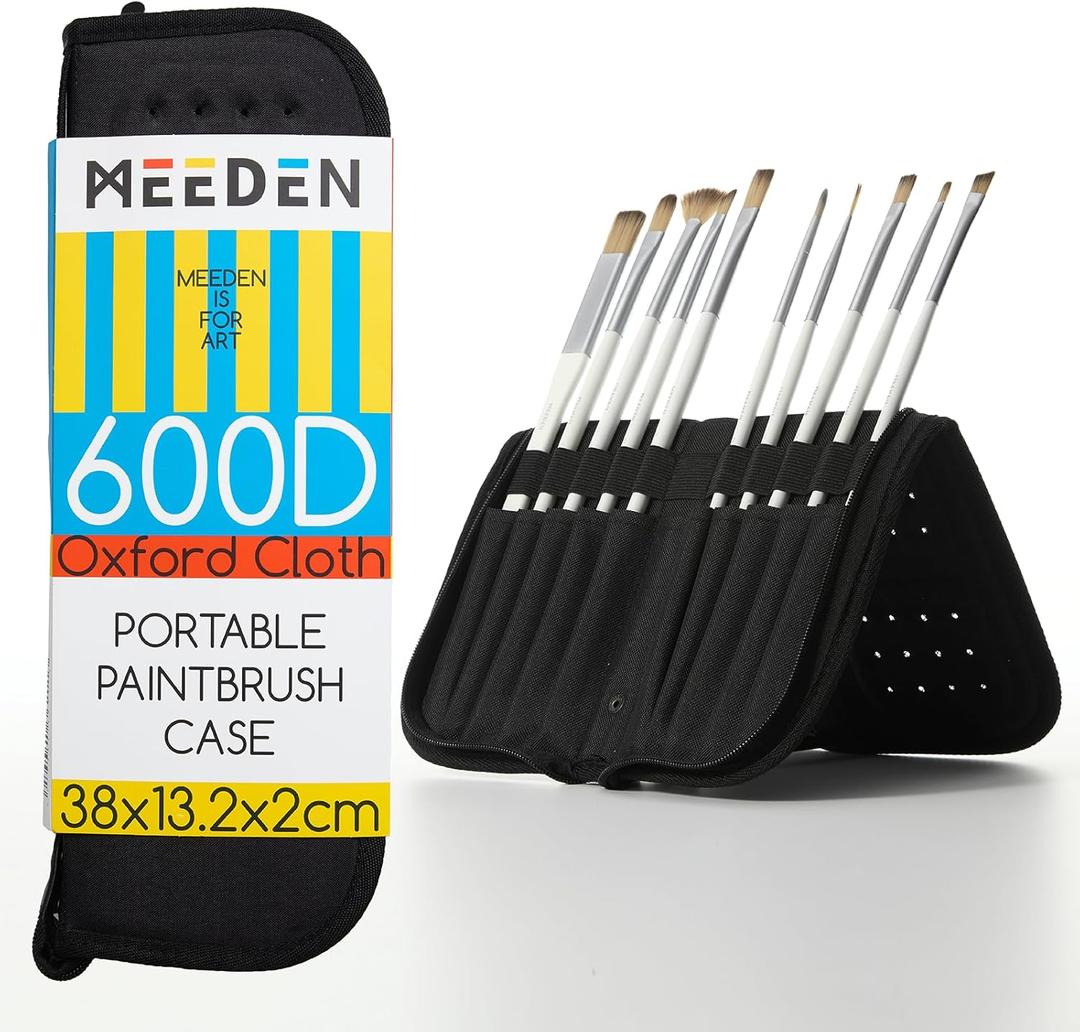 MEEDEN Paint Brush Holder, 15 X 11.2 Inch Zippered Paints Brush Case, Organization and Storage Bag for Artist Paints Brush (Brushes NOT Included)