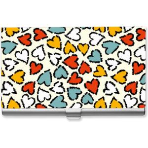 Sleek Metal Business Card Holder - Ultra-Thin Professional Card Case for Executives | Elegant Aluminum Design for Men & Women Heart Shape Pattern