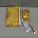 Gold Fringe, 5 Yards X 4 Inch Fringe Trim with B7000 Glue, Tassels Trim for Crafts, Polyester Fibre Sewing Fringe Trim(Gold)