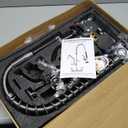 Commercial Sink Faucet with Sprayer 36" Height 8" Adjustable Center, Commercial Wall Mount Kitchen Sink Faucet with Pre-Rinse Sprayer and 12" Swing Spout for Restaurant Industrial