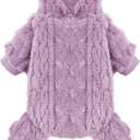 Dog Sweaters for Small Dogs Fleece Small Dog Pajamas Pet Clothes Cat Sweater Fall Winter Warm Puppy Clothes Boy Girl Doggie Outfits Jumpsuits for Chihuahua Yorkie, Purple2,XXS