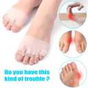 2 x 4pcs Silicone Toe Separators, Toe Spacers for Women Soft High Elasticity Toe Dividers Spreaders with Breathable Holes Foot Support Correct Comfort Corrector Tool for Overlapping Toes