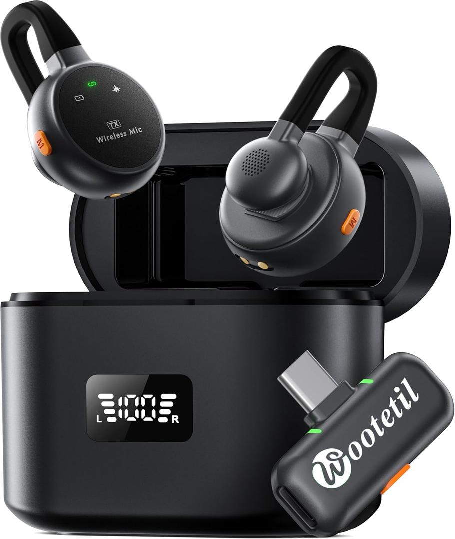 Wireless Lavalier Microphone for iPhone, iPad, Android - USB-C Plug Noise Cancelling Lapel Mini Mic with Charging Case, 30H Battery - Compact Clip-on Mic for YouTube, TikTok, Podcast, Video Recording