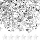 MECCANIXITY 50g Glitter Flower Loose Sequins, 10mm Silver Tone