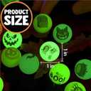JOYIN 100 PCS Halloween Glow in The Dark Bouncing Balls, 20 Designs Halloween Theme Glowing Bouncy Balls for Halloween Party Supplies, Party Favors, Trick or Treating Goodies
