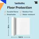TapeManBlue Temporary Floor Protector Roll, 39" x 100', Water and Slip Resistant, Heavy Duty Temporary Floor Covering for Construction, Painting, Moving, and Parties, Surface Protection Fleece, White