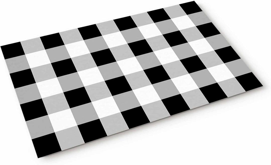 Door Mat Welcome Mat Washable Non Slip Indoor Floor Mat Entry Rug Spring Plaid Simple Doormat for Front Door Kitchen Bathroom Patio or Hallway 16x24in
