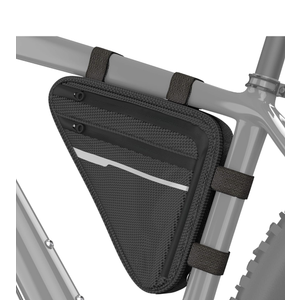 VELMIA Triangle Bike Bag waterproof and reflective with plenty of Storage I Bike Frame Bag for Bicycle Lock, Tools or Jacket I Bike Pouch, Bike Bags