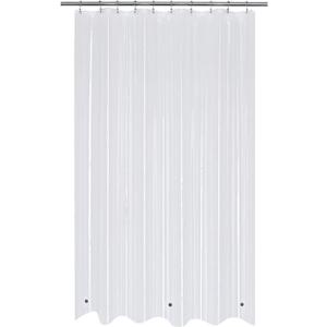 Mrs Awesome Stall Shower Curtain Liner with 3 Magnets 54 x 72 inch, PEVA 8G Thick & Heavy Duty Plastic Shower Curtain for Bathroom, Waterproof, 54x72, Clear