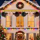 9.9FT Giant Velvet Inflatable Christmas Ball, 6-in-1 Inflatable Xmas Ball Decoration, Indoor Outdoor Holiday Thanksgiving New Year Decoration Ball,Apply to Garden Lawn Yard Decorations