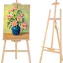 Falling in Art Easel Stand for Painting, Adjustable Wooden Easels for Painting Canvas Up to 42", Folding Art Easel for Drawing, Wedding Sign and Poster, Suitable for Kids and Adults, 47"L x 4"W x 4"H