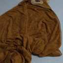 HIPHOP PANDA Hooded Towel - Rayon Made from Bamboo, Bath Towel with Bear Ears for Newborn, Babie, Toddler, Infant - Absorbent Large Baby Towel - Monkey, 37.5 x 37.5 Inch