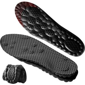 4D Cloud-Soft Comfort Soles for Women - Memory Foam Steppers Insoles with Fresh-Tech Fabric - Arch Support Trim to Fit Insoles for Enhanced Foot Comfort and Fatigue Relief (US W 6.5-9) (Black)