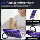 for Samsung Galaxy S25 Case Compatible Wireless Charging Magnetic,with 1 Screen Protector,for S25 Phone Case Built-in 360Kickstand Ring Military Grade Shockproof Heavy Duty Protection Purple