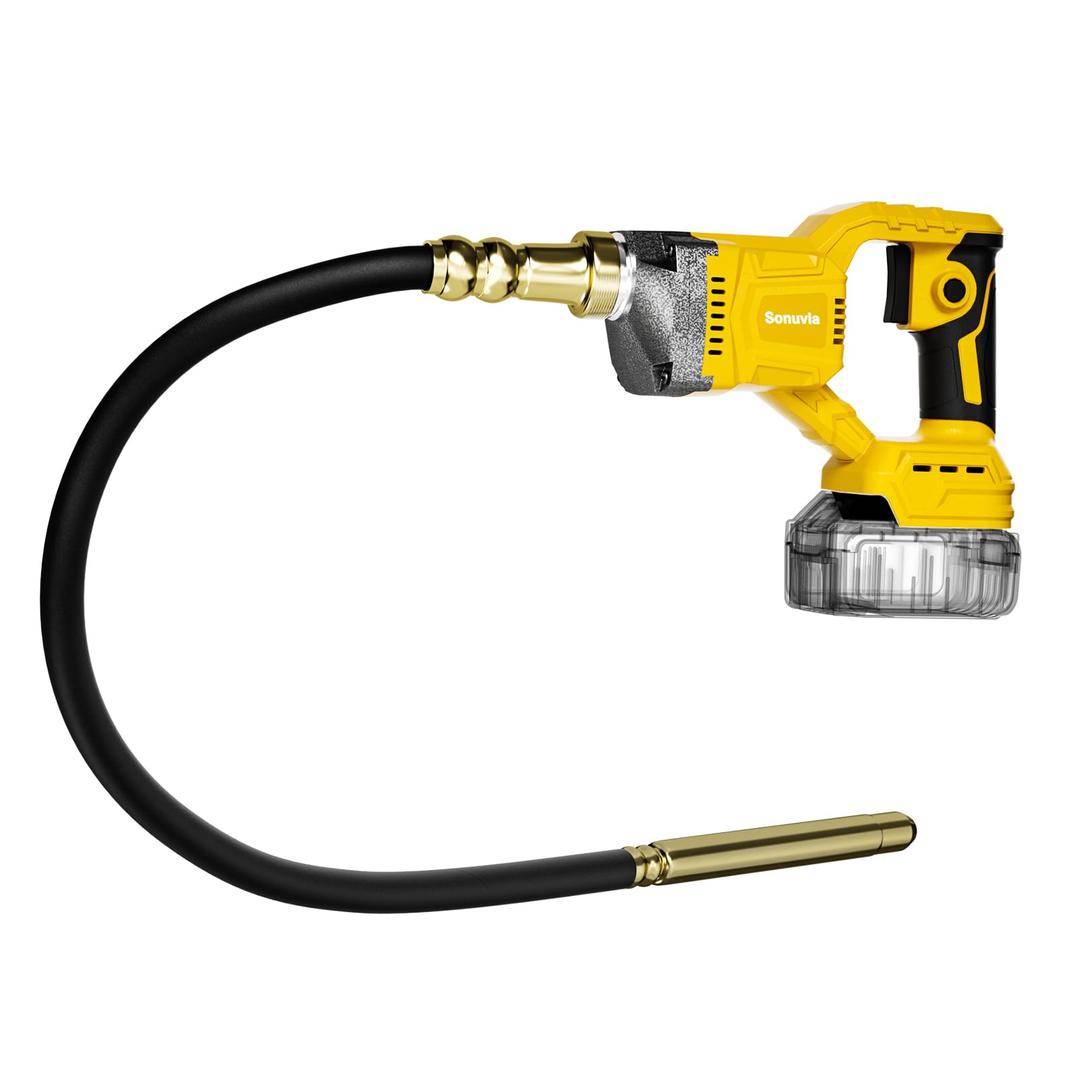 Cordless Concrete Vibrating Tool Compatible with Dewalt 20V Max Battery, 600W Power Concrete Vibrator with 3.8ft Shaft, 6000RPM Portable Concrete Vibrating Tool (Battery not Included)