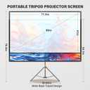 Projector Screen with Stand, TWjouko 80 Inch Indoor Projection Screen, Tripod Portable Projector Screen with Carrying Case for Backyard Movie Night, Wrinkle-Free, PVC Screen 16:9,4K HD