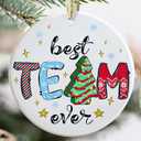 2 x Best Team Ever Christmas Ornaments - Employee Ornaments for Coworkers - Company Gift - Gifts for Employees