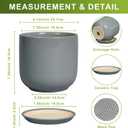 Ceramic Planter for Indoor Outdoor Plants - Cylinder Decorative 8 Inch Plant Pot with Drainage Hole and Saucer, Modern Home Decor, Gray