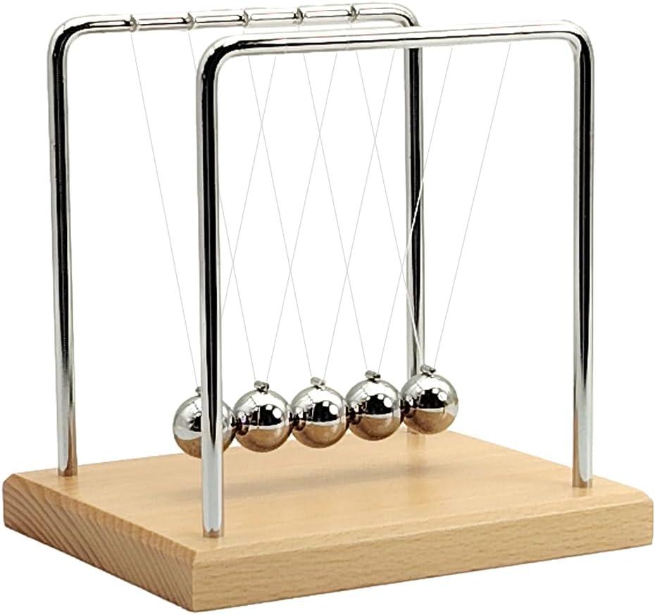 QLKUNLA Newton's Cradle Balance Balls Science Physics Gadget Desktop Decoration Kinetic Motion Toy for Home and Office (7 Beads)