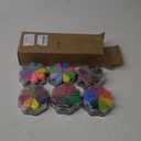 Jetec 6 Packs Petal Ink Pads Finger Ink Stamp, Rainbow Rubber Stamps Washable Waterdrop Shaped Stamp Pads for Card Making, Scrapbook, Painting (48 Colors)