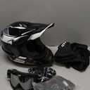 OUMURS DOT Adult ATV Dirt Bike Helmet with Goggles Gloves & Mask Adjustable Sun Visor Motorcycle Adults Helmet OffRoad Motocross Downhill Moped MX for UnisexAdultVictory Gray, XL New Black Flame Victory Gray